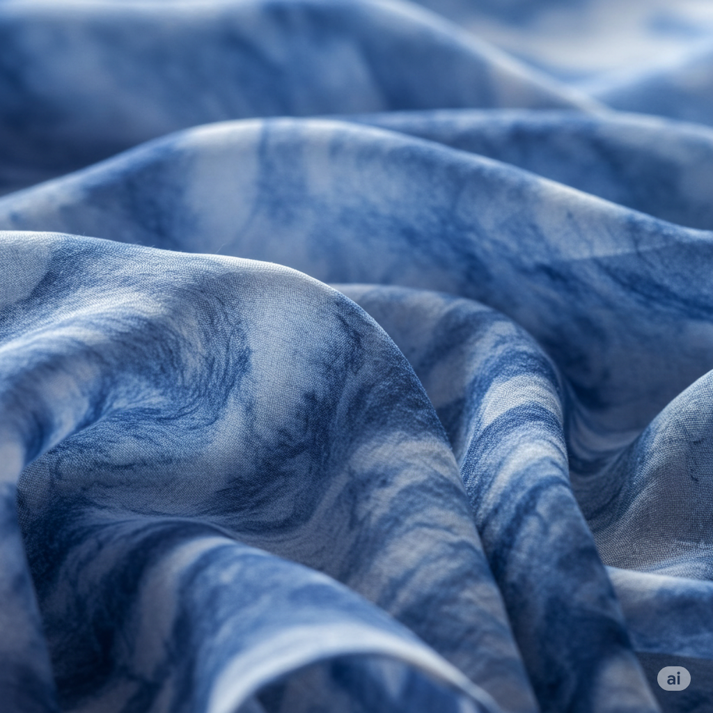 草木染圍巾–山霧靛