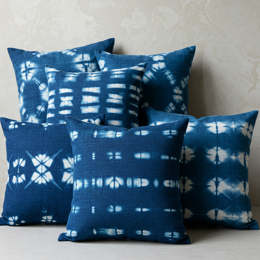 草木染圍巾–山霧靛